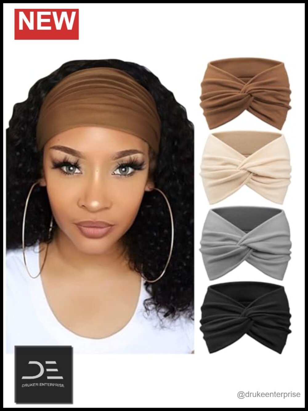 Wide Vintage Turban Headband Knotted Hair Wrap Cute Accessory Stretchy